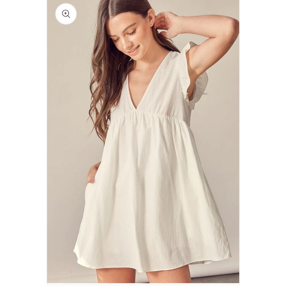 MUSTARD SEED V NECK BABY DOLL DRESS
